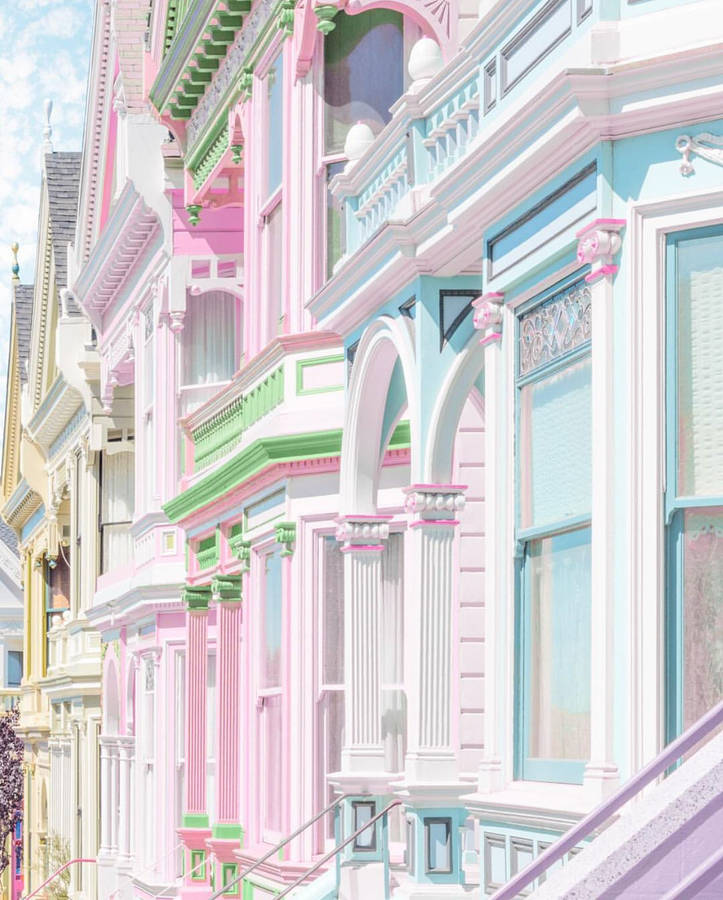 Pastel Phone Painted Ladies California Wallpaper