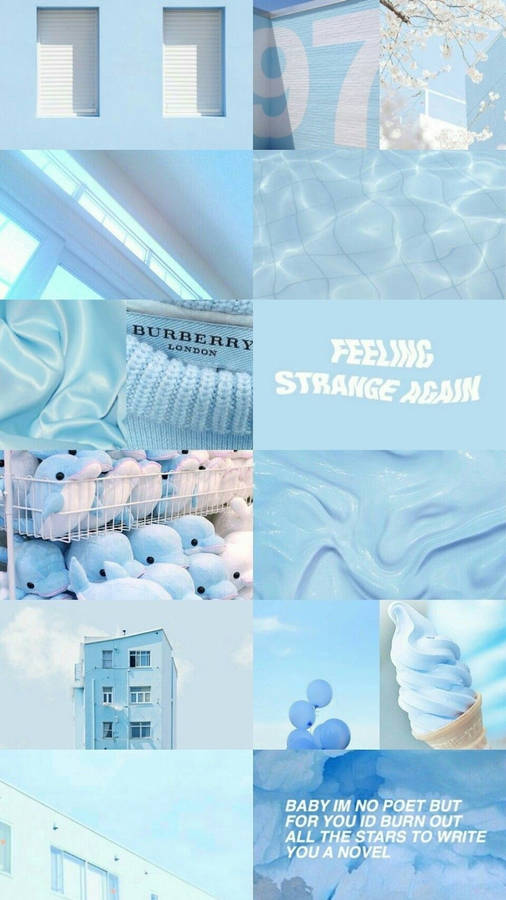 Pastel Photomontage Blue Aesthetic Tumblr Wallpaper