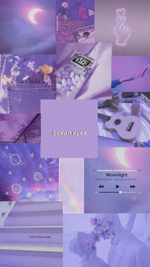 Pastel Purple Collage Cover Wallpaper