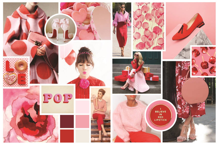 Pastel Red Aesthetic Mood Board Wallpaper