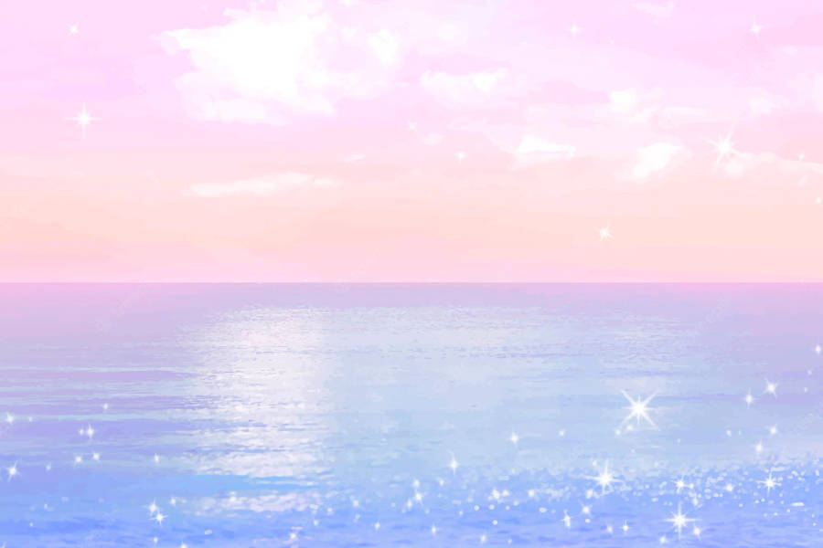 Pastel Sea Clouds Aesthetics Wallpaper