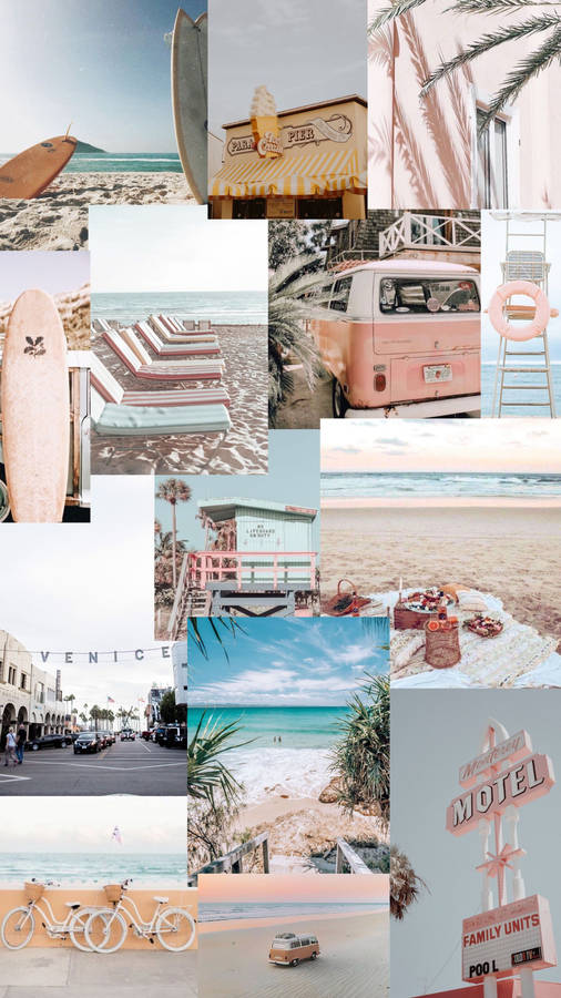 Pastel Summer Collage Wallpaper