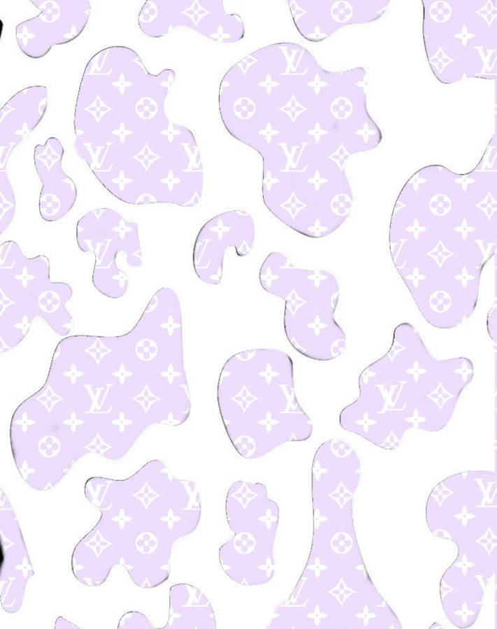 Pastel Violet Cow Print Louis Vuitton Wallpaper