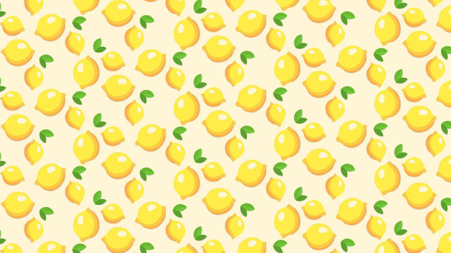 Pastel Yellow Cartoon Lemon Art Wallpaper