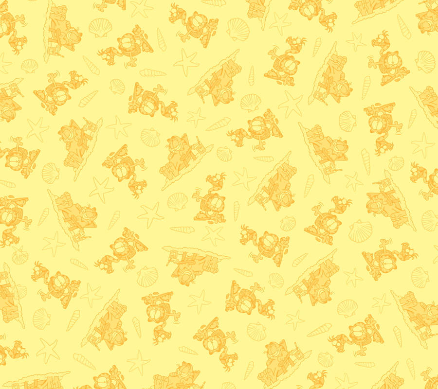 Pastel Yellow Garfield Background Wallpaper