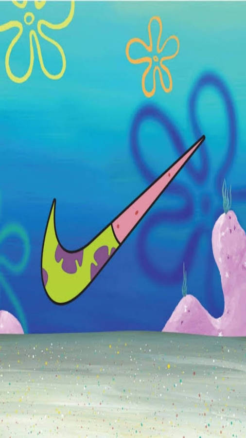 Patrick Star Nike Cartoon Logo Wallpaper