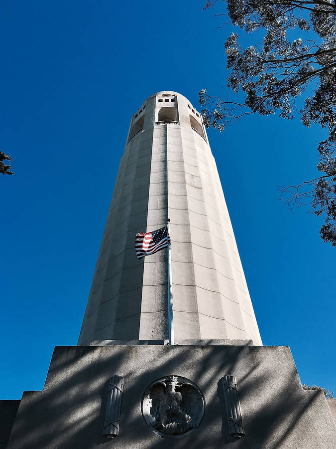 Patriotic Coit Tower Wallpaper