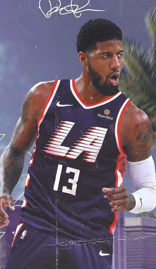 Paul George Clippers Poster Wallpaper