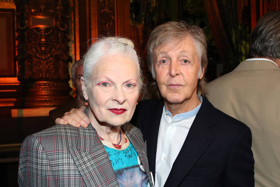 Paul Mccartney Wearing A Vivienne Westwood Ensemble Wallpaper