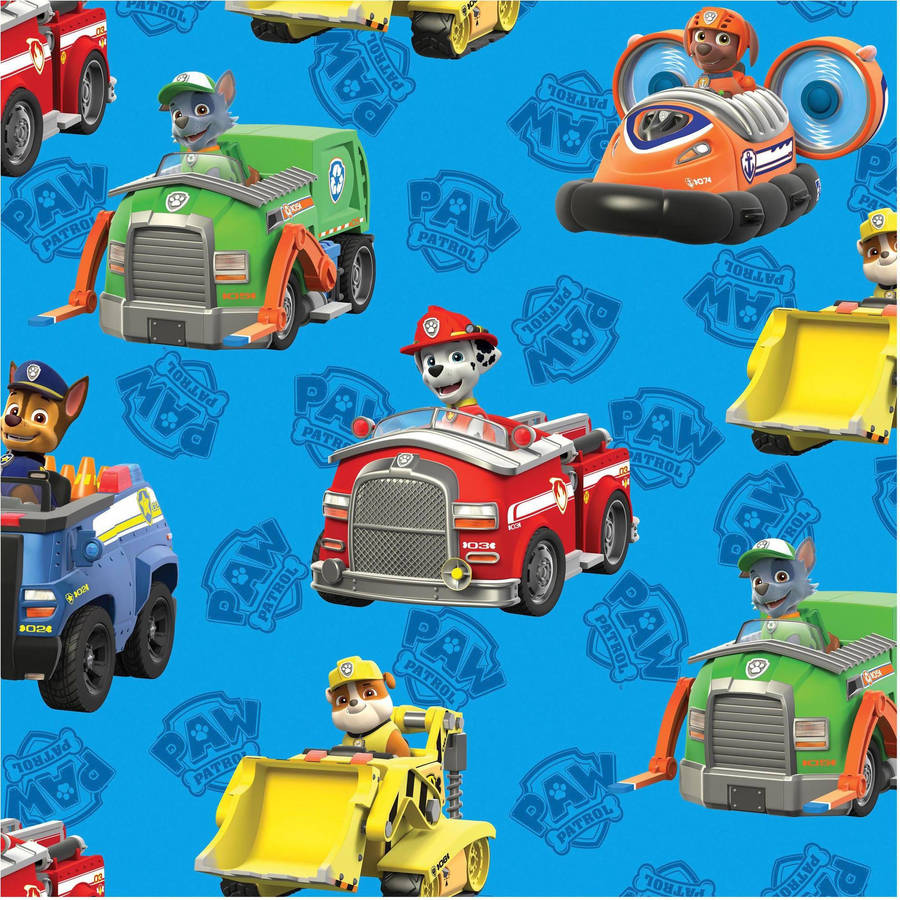 Paw Patrol Trucks Pattern Wallpaper