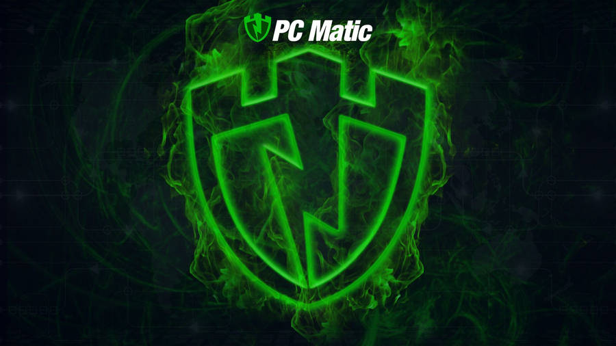 Pc Matic Brand Green Fire Logo Wallpaper