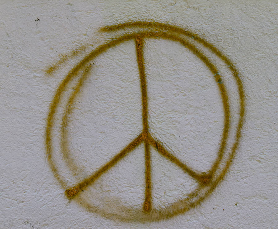 Peace Symbol Wall Graffiti Wallpaper