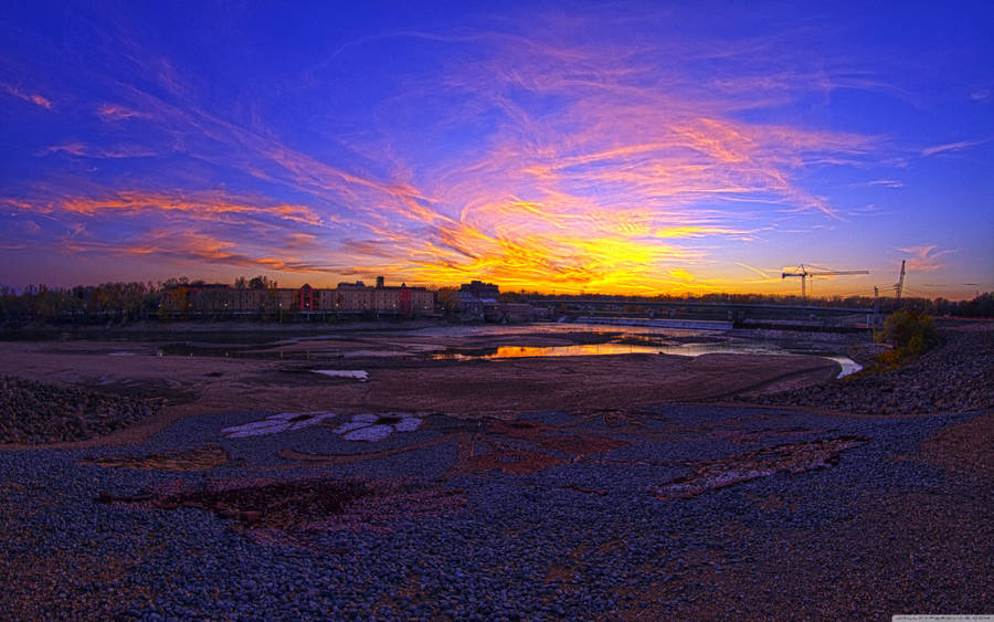 Peaceful Kansas Sunset Wallpaper