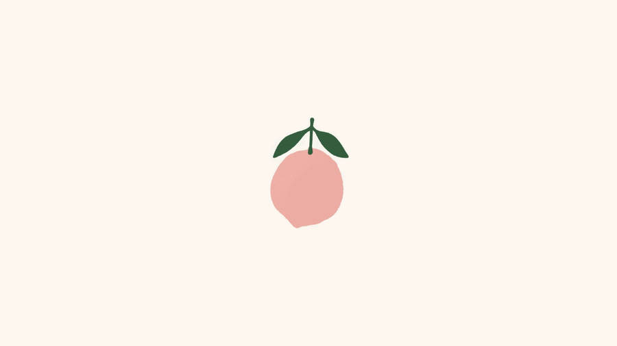 Peach Aesthetic Fruit Illustration Wallpaper