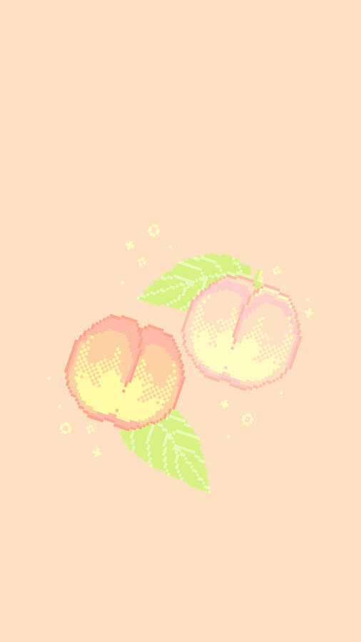 Peach Aesthetic Pixel Art Wallpaper