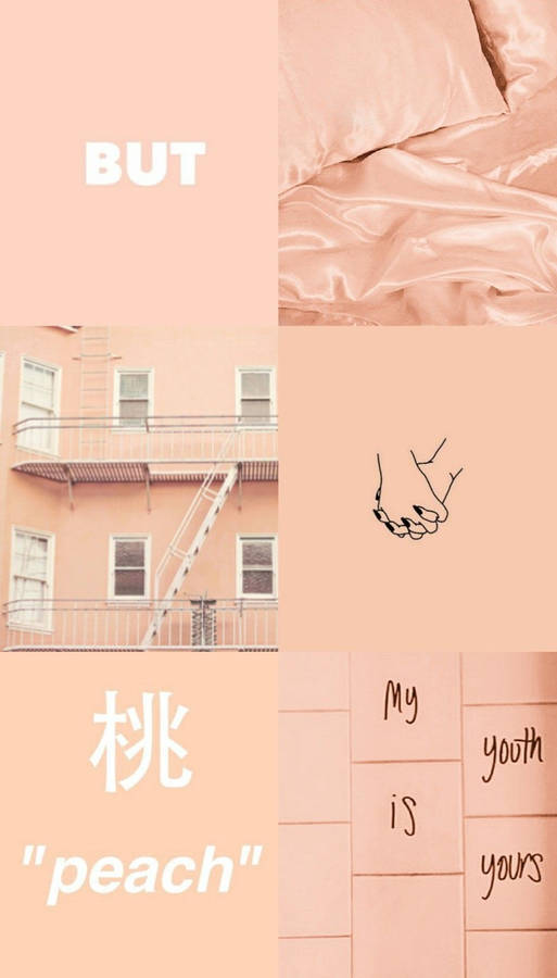 Peach Aesthetic With Text Wallpaper