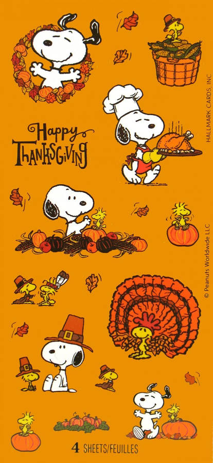 Peanuts Thanksgiving Art Collage Wallpaper