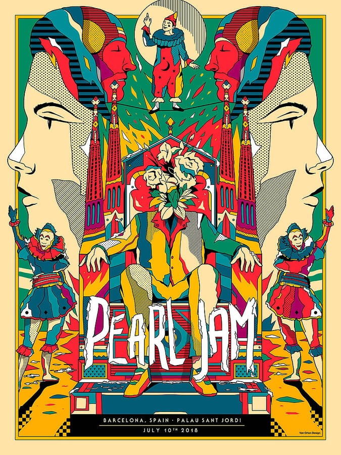 Pearl Jam Rock Band Concert Tour Artwork Wallpaper