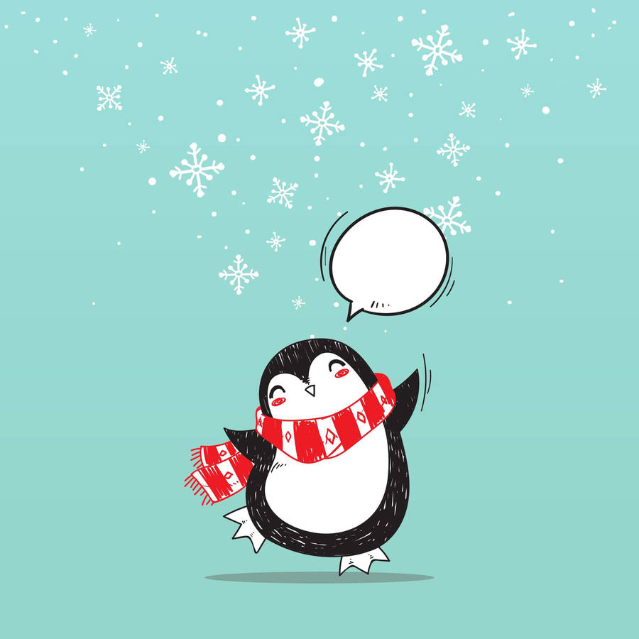 Penguin Christmas Art Wallpaper