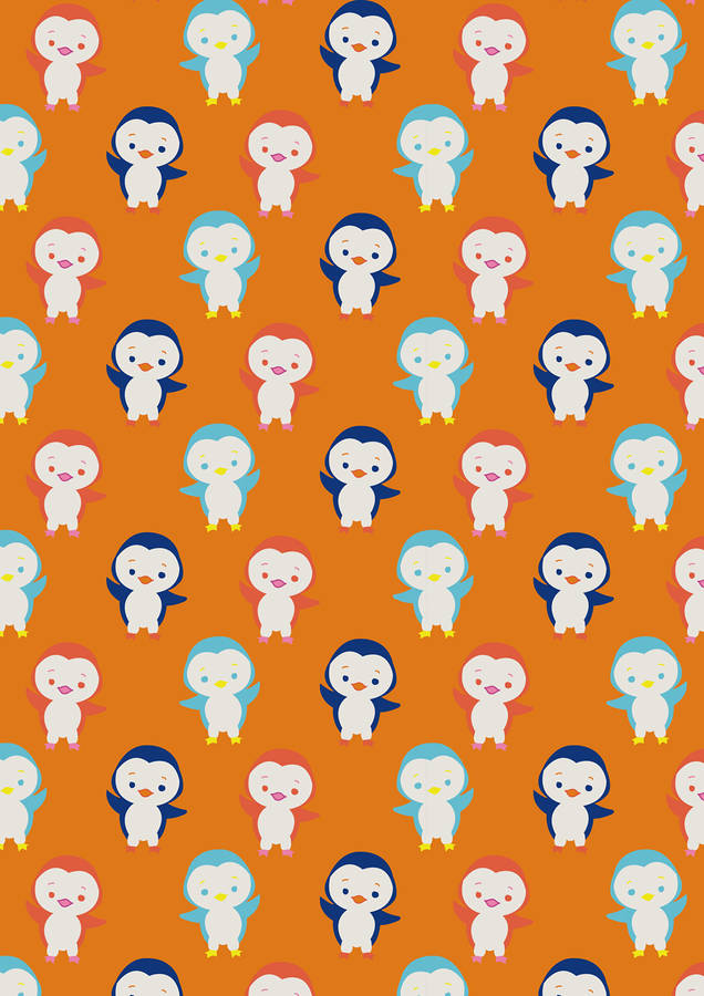 Penguins Cute Pattern Wallpaper