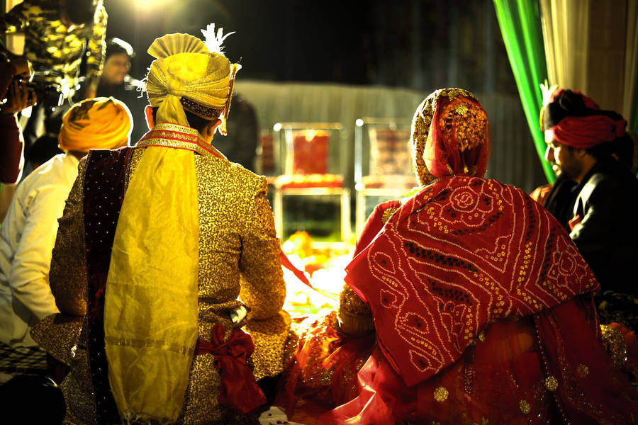 People Gathering At Indian Wedding Wallpaper