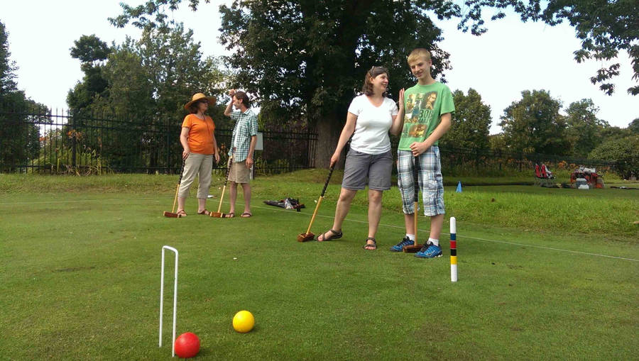 People Standing Croquet Wallpaper