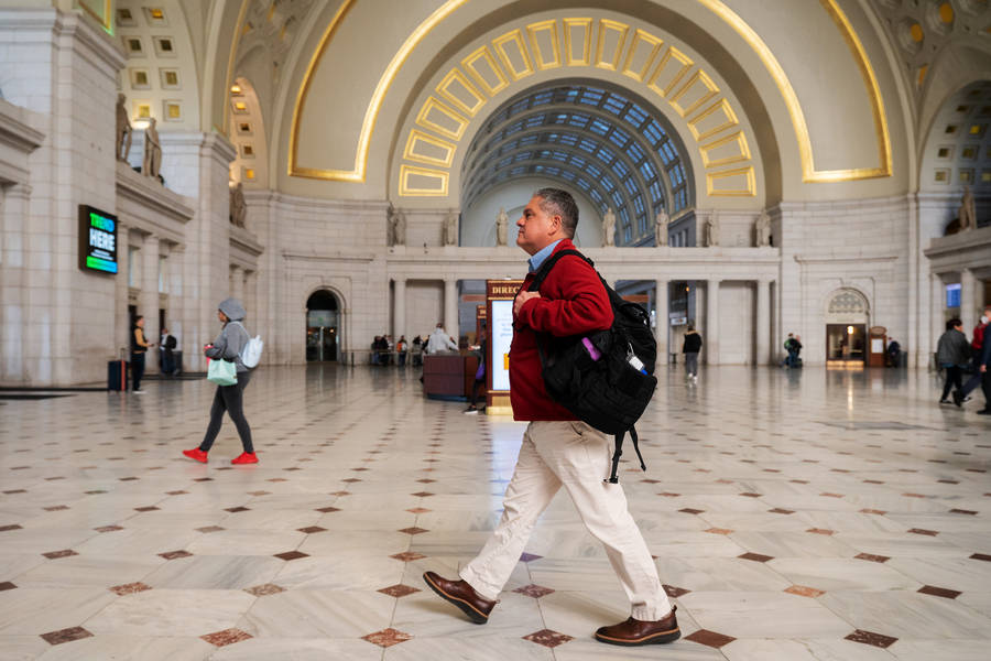 People Walking Inside Union Station Wallpaper