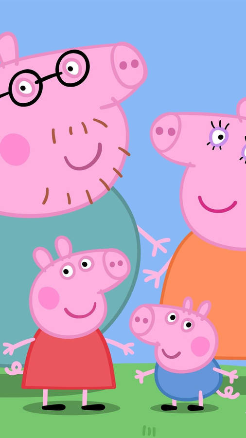 Peppa Pig Family Phone Wallpaper