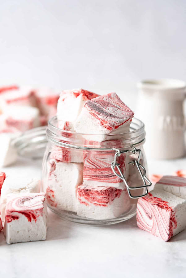 Peppermint Pink Swirl Marshmallow Wallpaper