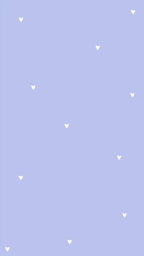 Periwinkle Minimalist Hearts Pattern Wallpaper