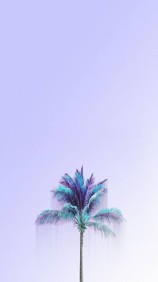 Periwinkle Minimalist Palm Wallpaper