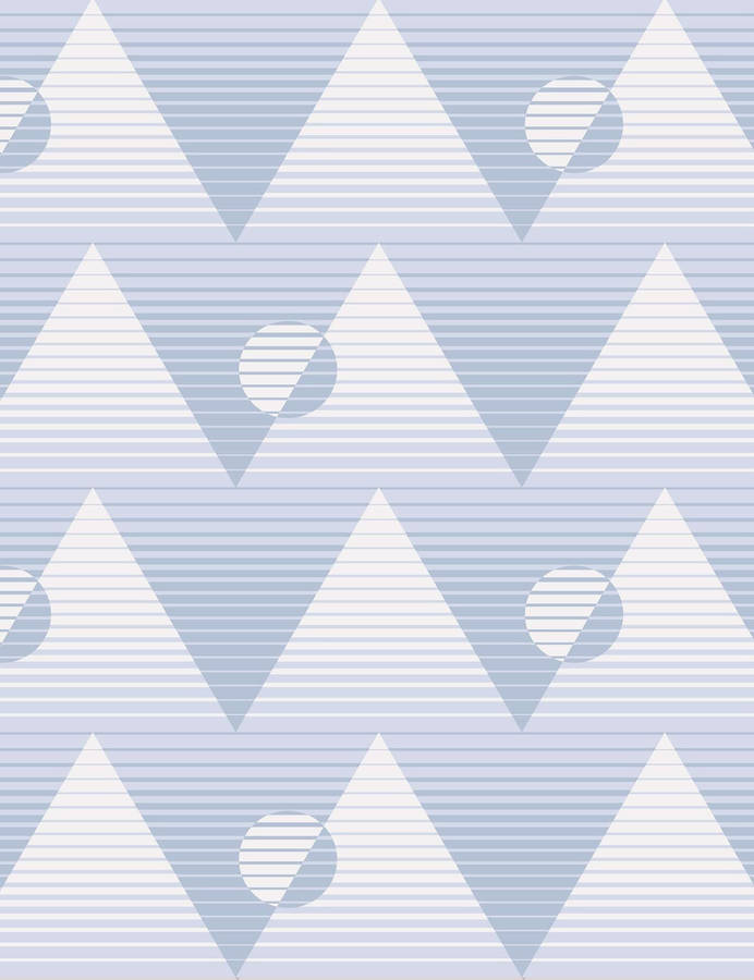 Periwinkle Mountain Sun Pattern Wallpaper