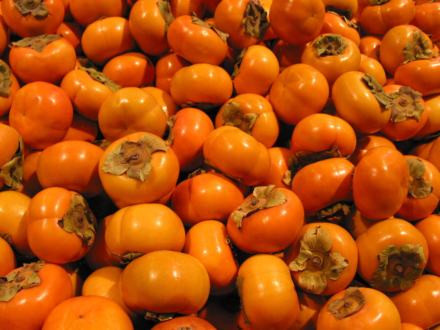 Persimmon Fruit Display Wallpaper