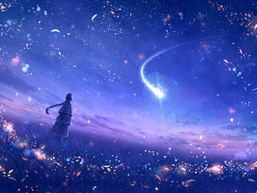 Person Looking At Shooting Star Universal Wallpaper