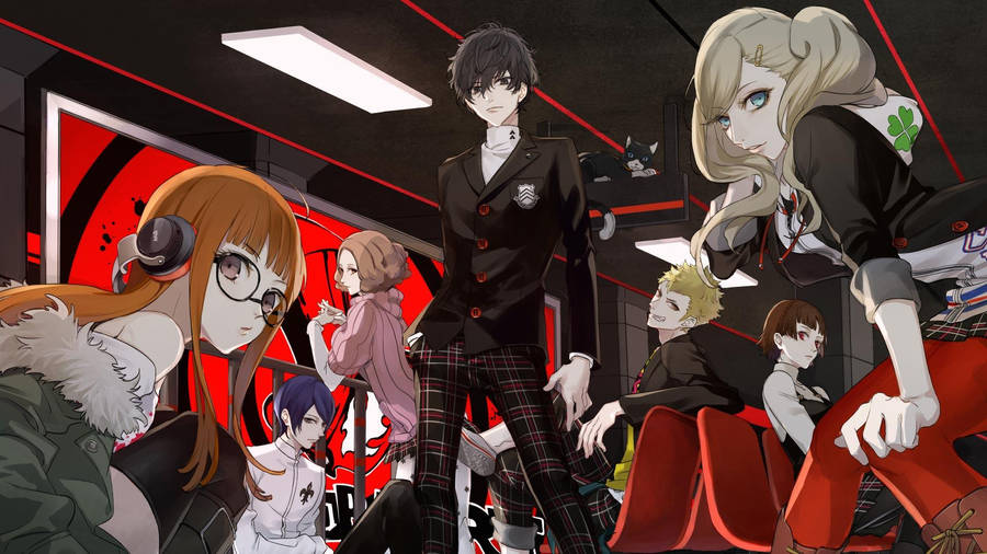 Persona Protagonist And Friends Wallpaper