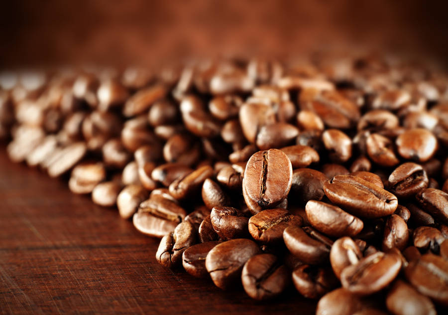 Perspective Shot Of Coffee Beans Wallpaper