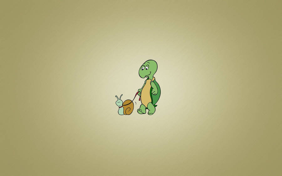 Pet Snail With Cartoon Turtle Wallpaper