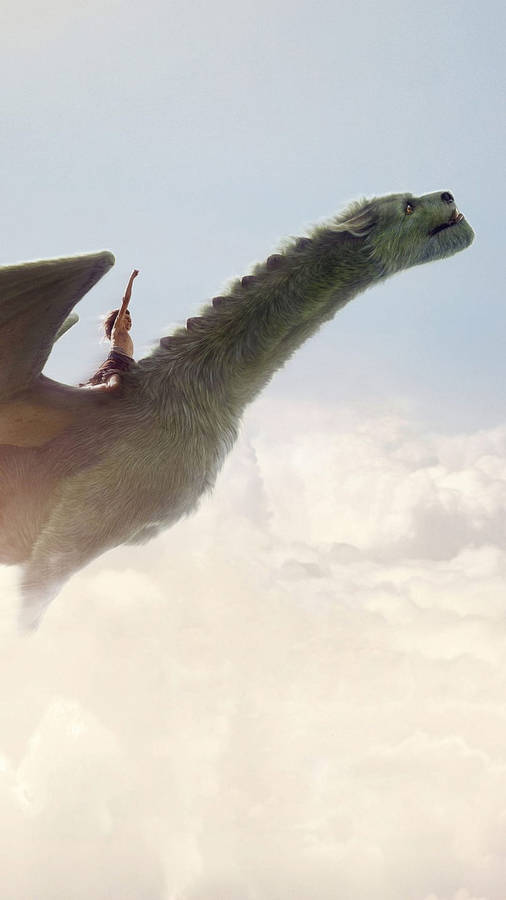 Pete's Dragon Flying High In Sky Wallpaper