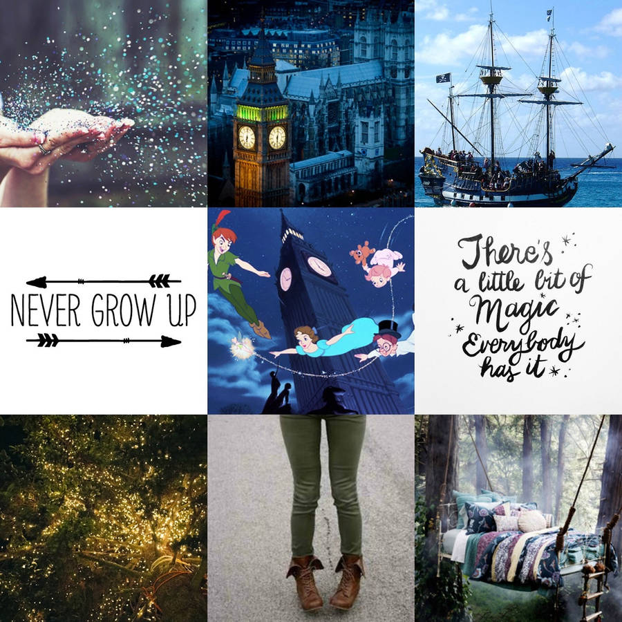 Peter Pan Mood Board Wallpaper