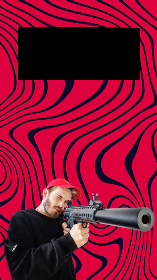 Pewdiepie With Gun Wallpaper