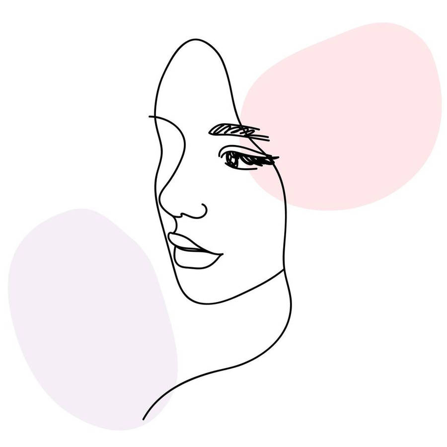 Pfp Aesthetic Line Art Of Girl Wallpaper