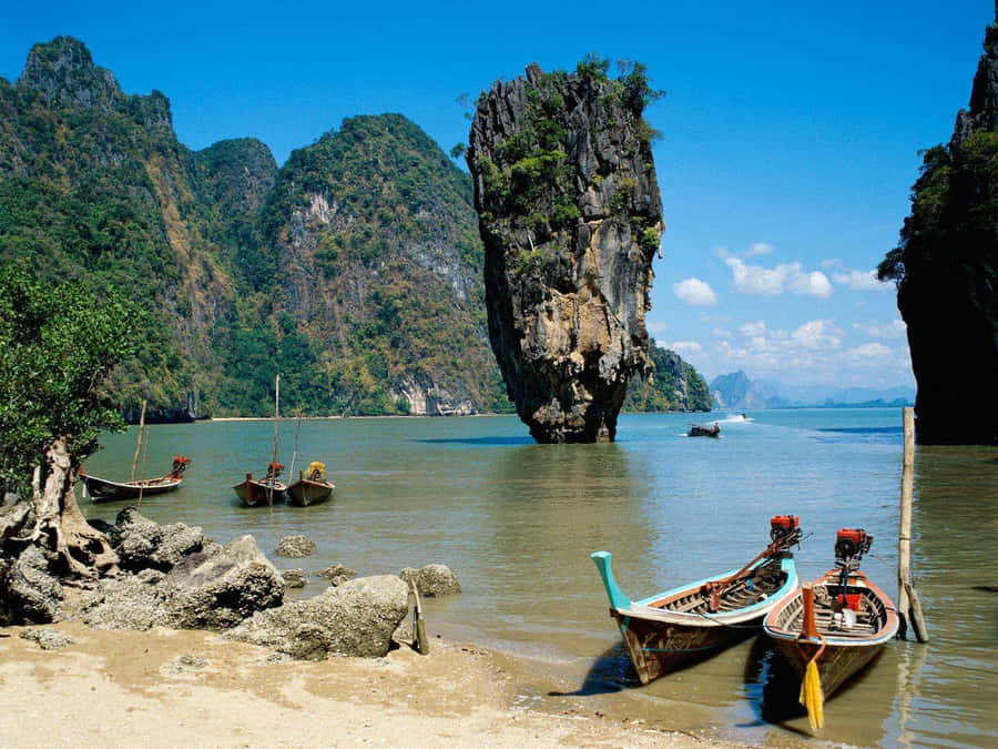 Phang Nga Bay Karst Limestone Formation Thailand Wallpaper