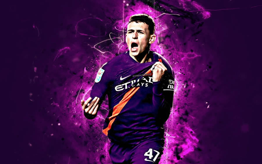 Phil Foden Violet Digital Art Wallpaper