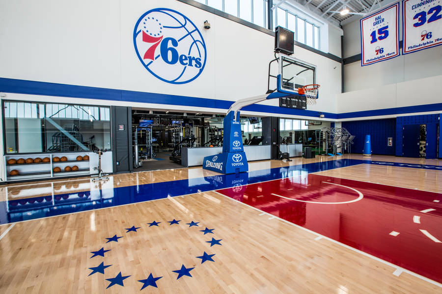 Philadelphia 76ers Basketball Court Wallpaper