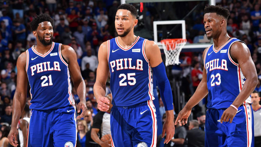 Philadelphia 76ers Trio Players Wallpaper