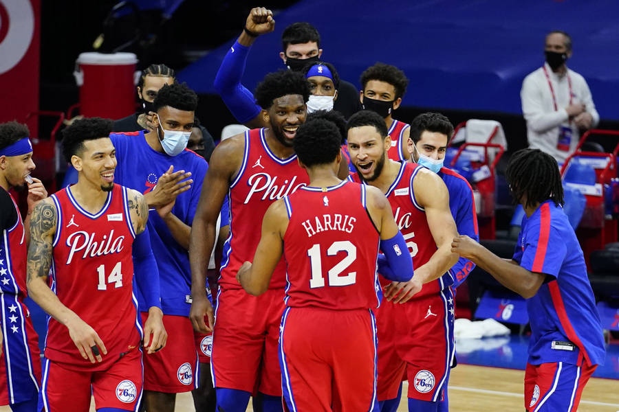 Philadelphia 76ers Victorious Moment Wallpaper