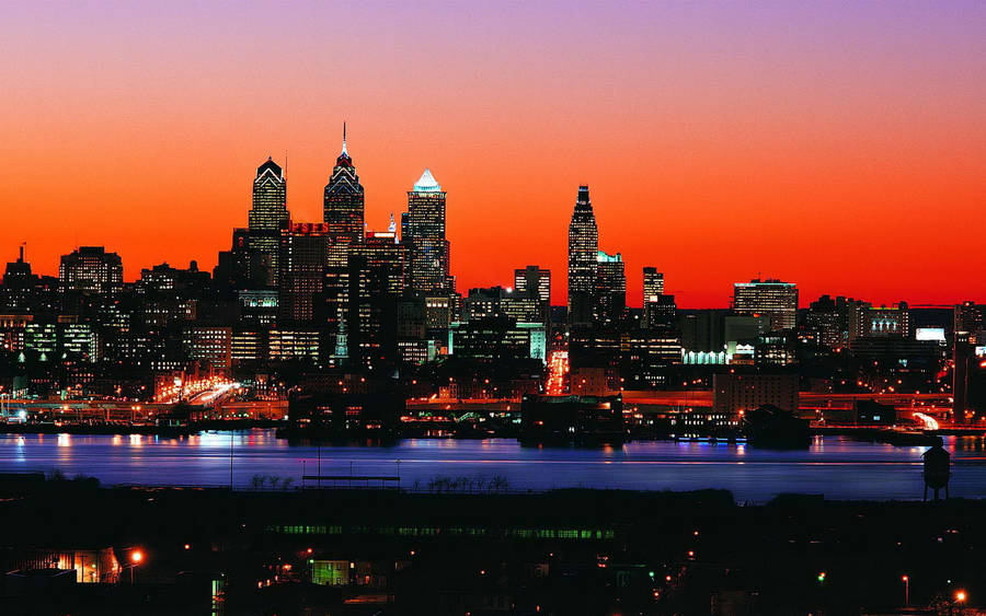 Philadelphia Orange Sunset Wallpaper