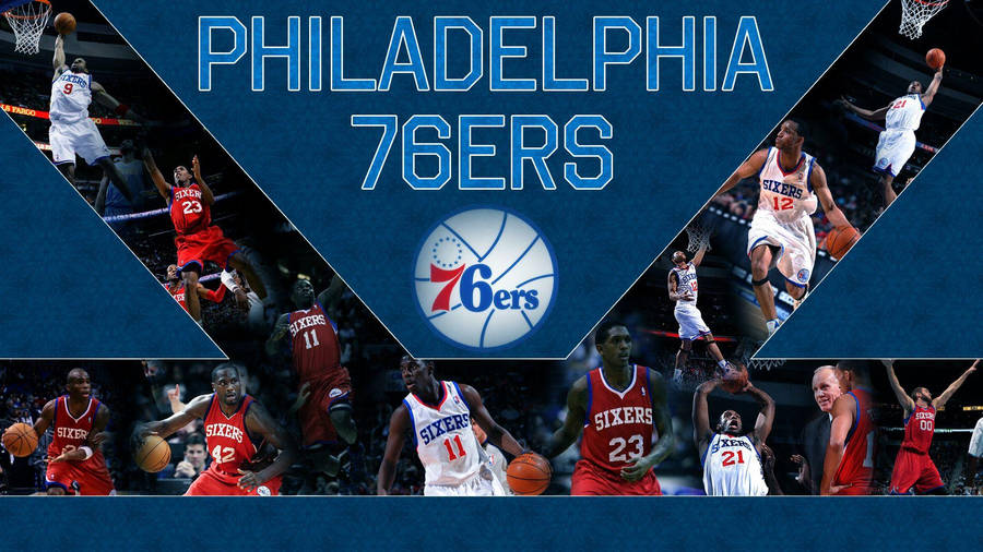 Philadelphia Sixers Photo Collage Wallpaper