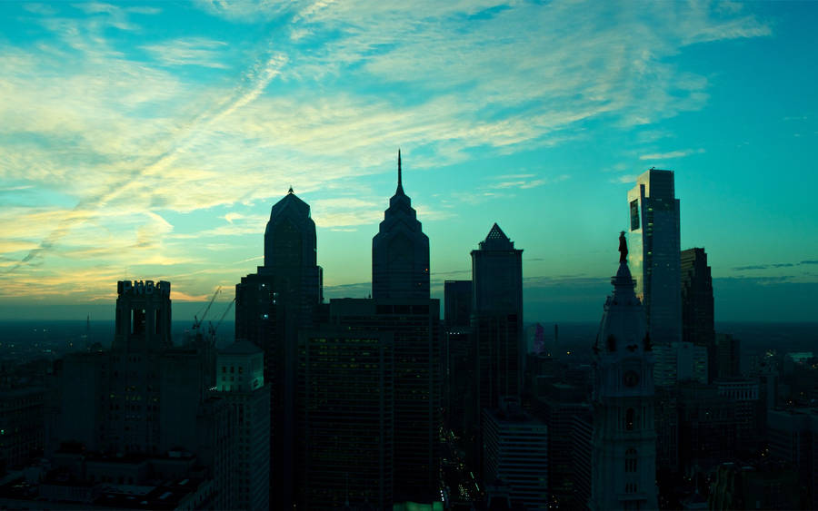 Philadelphia Skyscrapers Silhouette Wallpaper