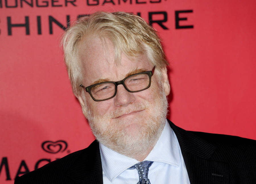 Philip Seymour Hoffman At The Hunger Games Premiere Wallpaper